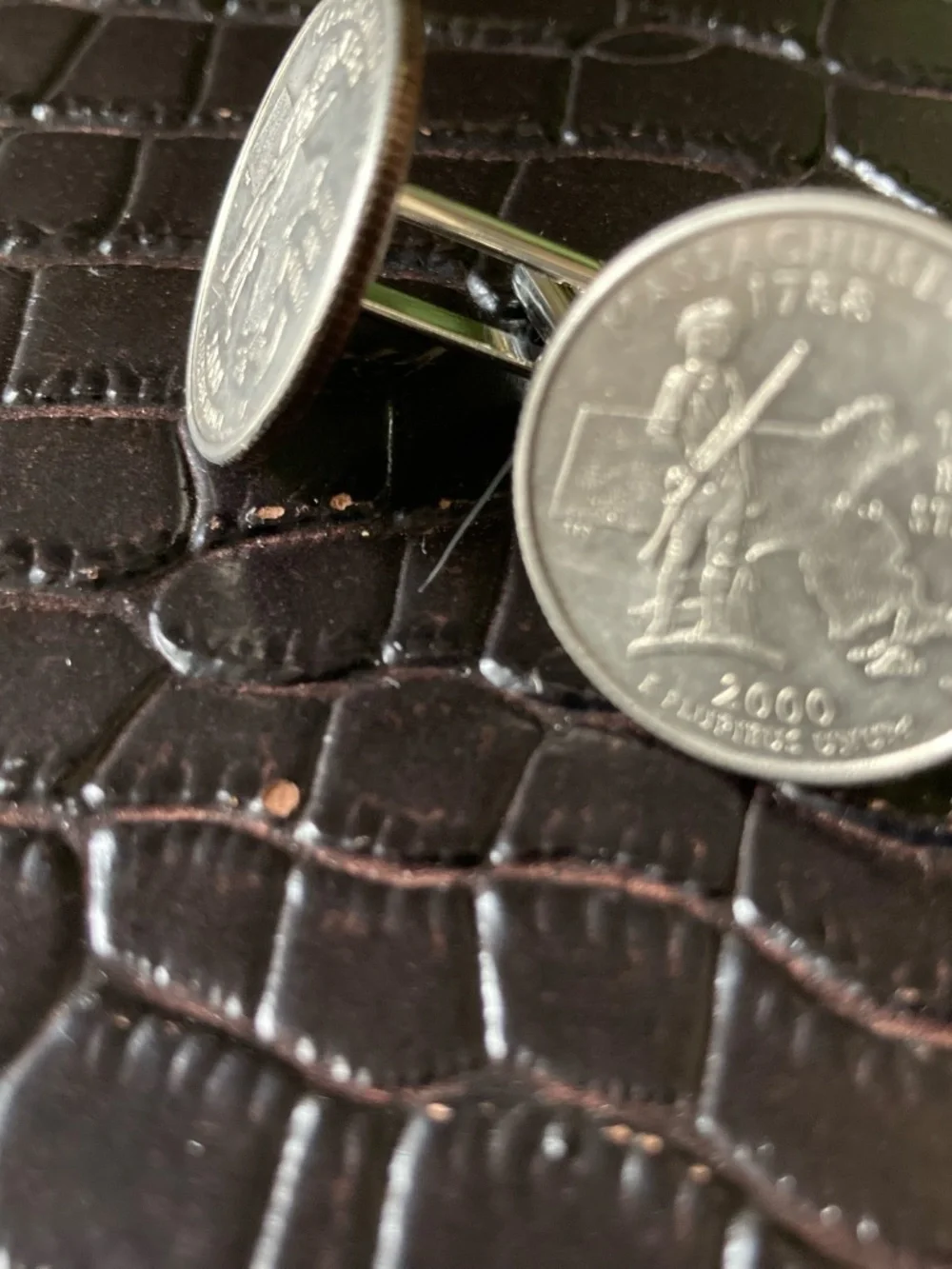 US Reveloutinary War 2000 Minuteman Mass. State Quarter Cufflinks